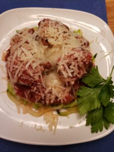 Keto Zoodles with Meatballs and Marinara Sauce