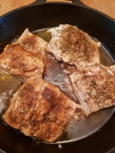 Blackened Salmon cooking