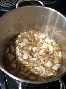 Low Carb White Chicken Chili in pot