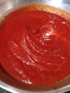 ketchup in mixing bowl