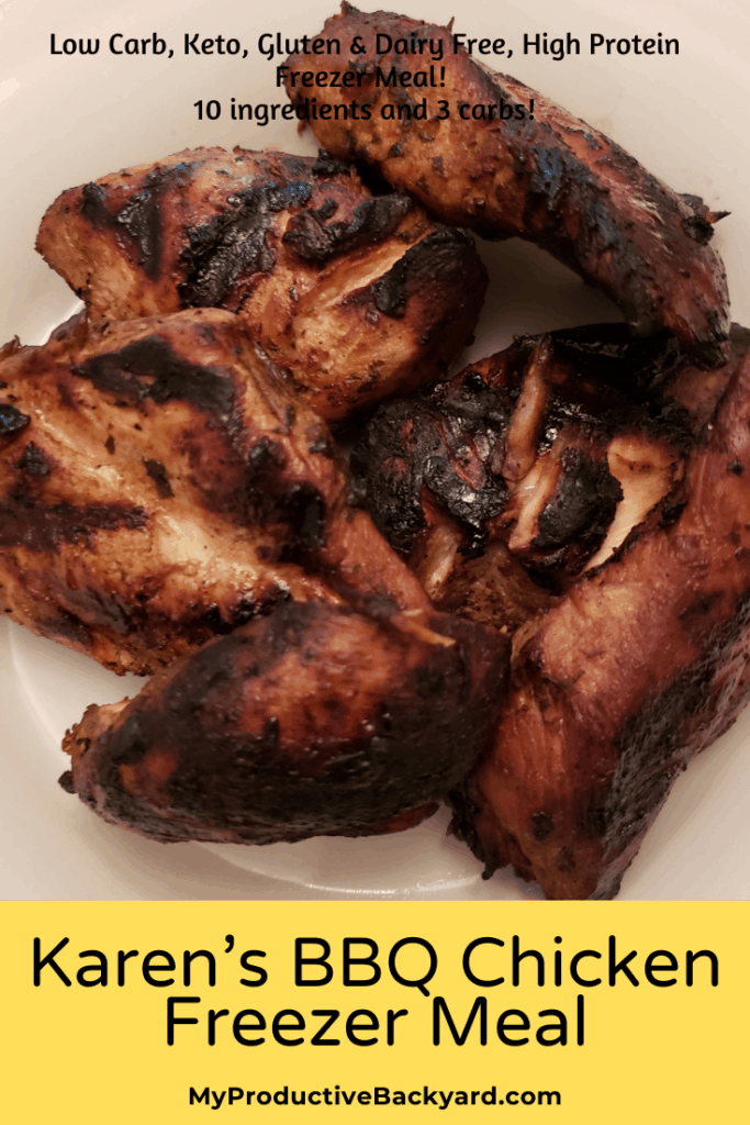 Karen's BBQ Chicken Freezer Meal Pinterest pin