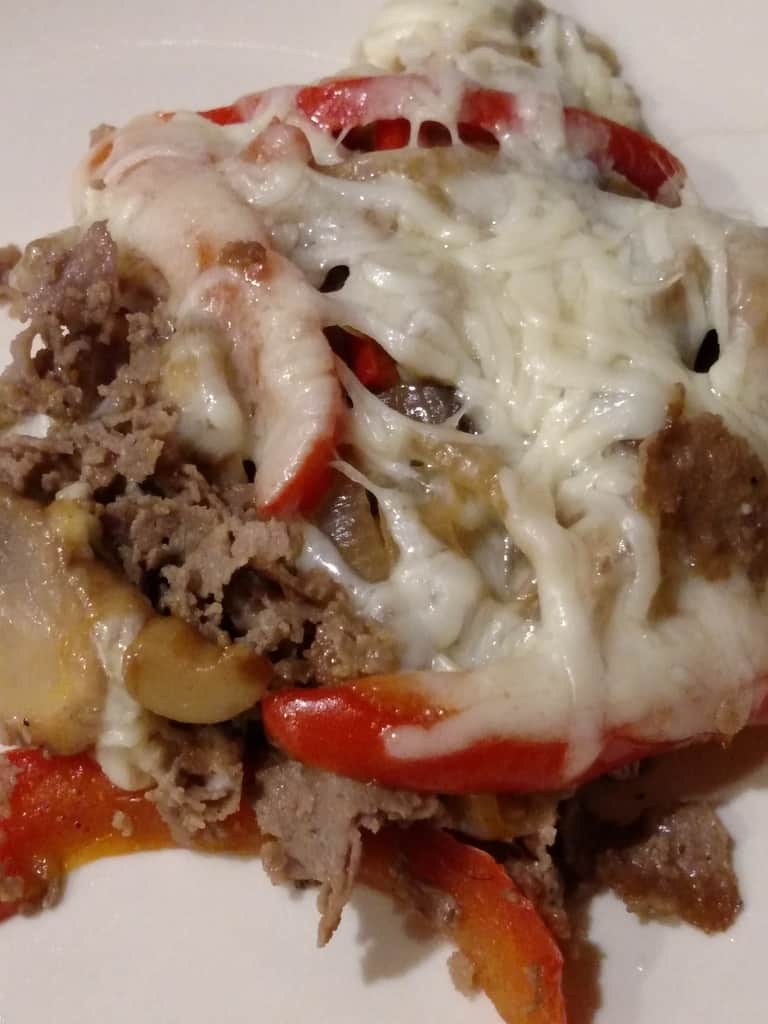 Philly Cheesesteak Casserole on a plate