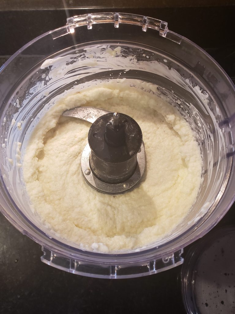 Keto Mashed Cauliflower Much Like Potatoes in food processor