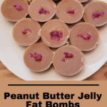 Peanut Butter Jelly Fat Bombs Pinterest pin